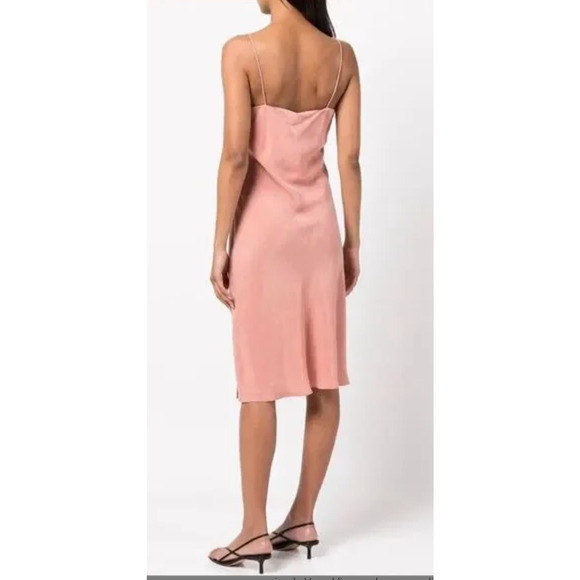 NEW! Anine Bing XS Silky Bay Slip Dress Midi Sexy 90's Style Rose Pink VNeck 0 2 - Picture 16 of 16